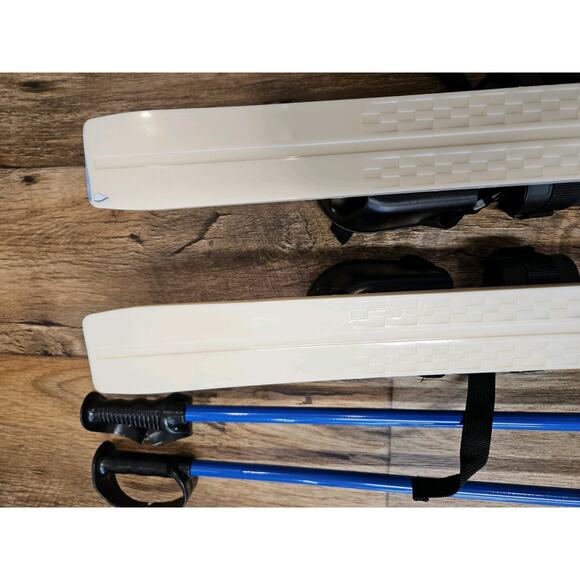 Lucky Bums Toddler Kids Beginner Plastic Snow Skis Adjustable Bindings Blue 70cm - Picture 9 of 9